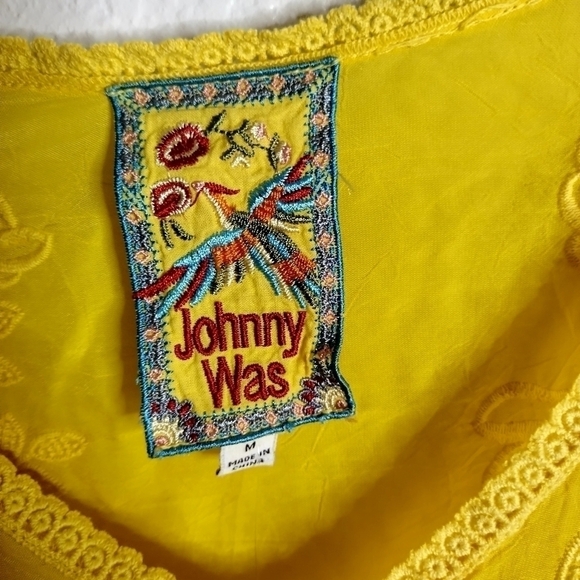 NWT Johnny Was Mandi Tunic Top Yellow Blouse sz M - Picture 6 of 10